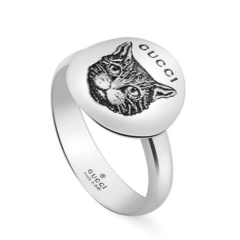 gucci silver ring feline|gucci blind for love ring.